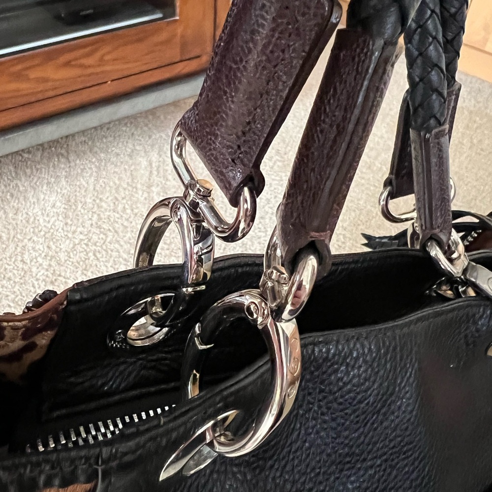 Brighton RARE 2013 DIVA Leather and Leopard Print Pony Hair Tote Shoulder Bag - Picture 11 of 16